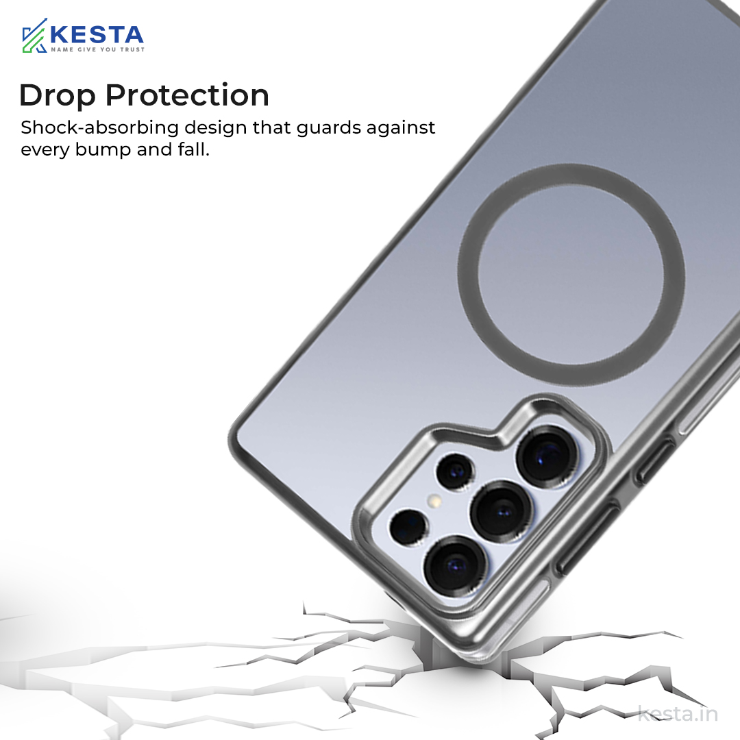Samsung S25 Ultra Cover - Notify Popup Grey Transparent Case (Camera Sink Protection & Wireless Charging Optimized)